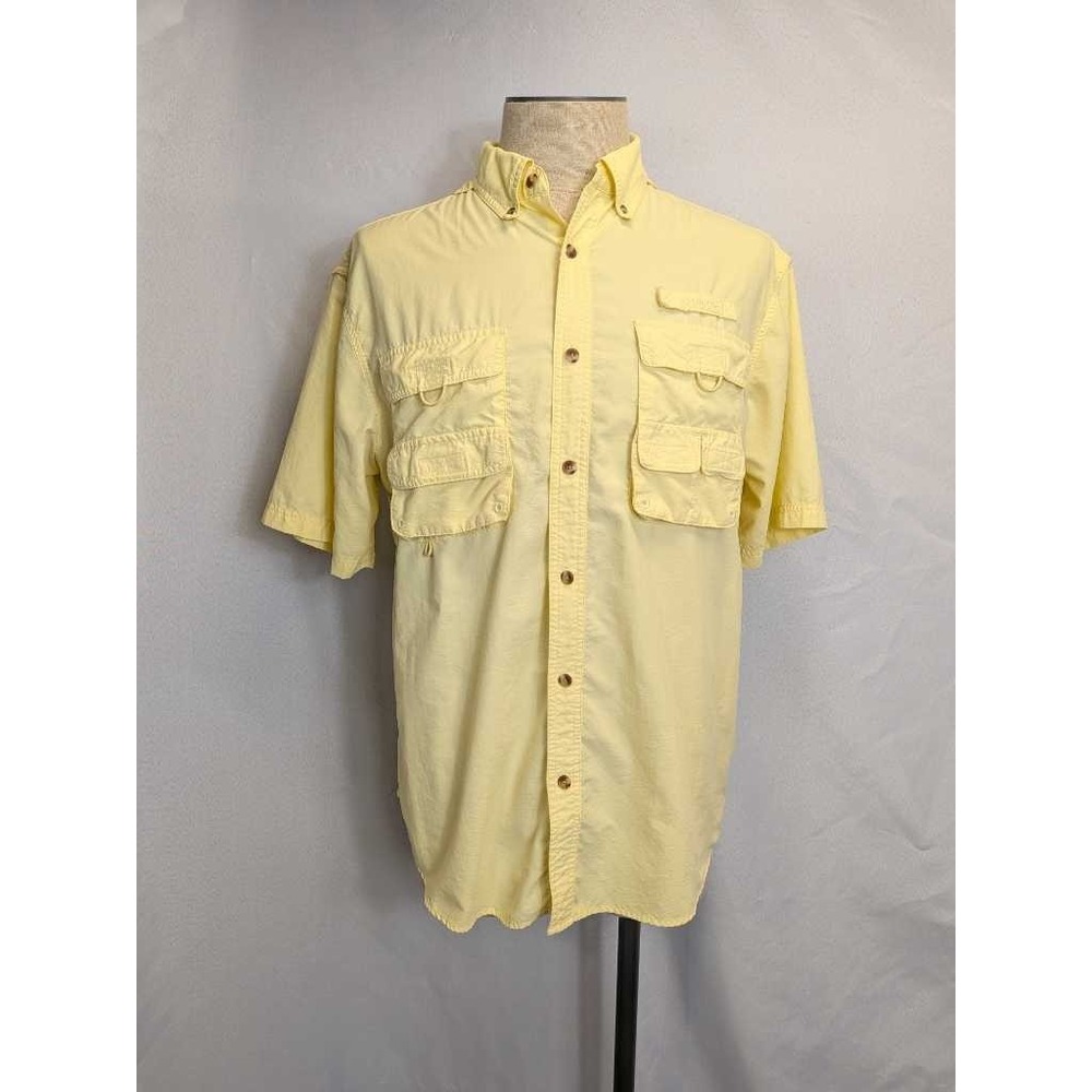 Gander Mountain Men's Size‎ M Yellow Short Sleeve Fishing Shirt Vented Back